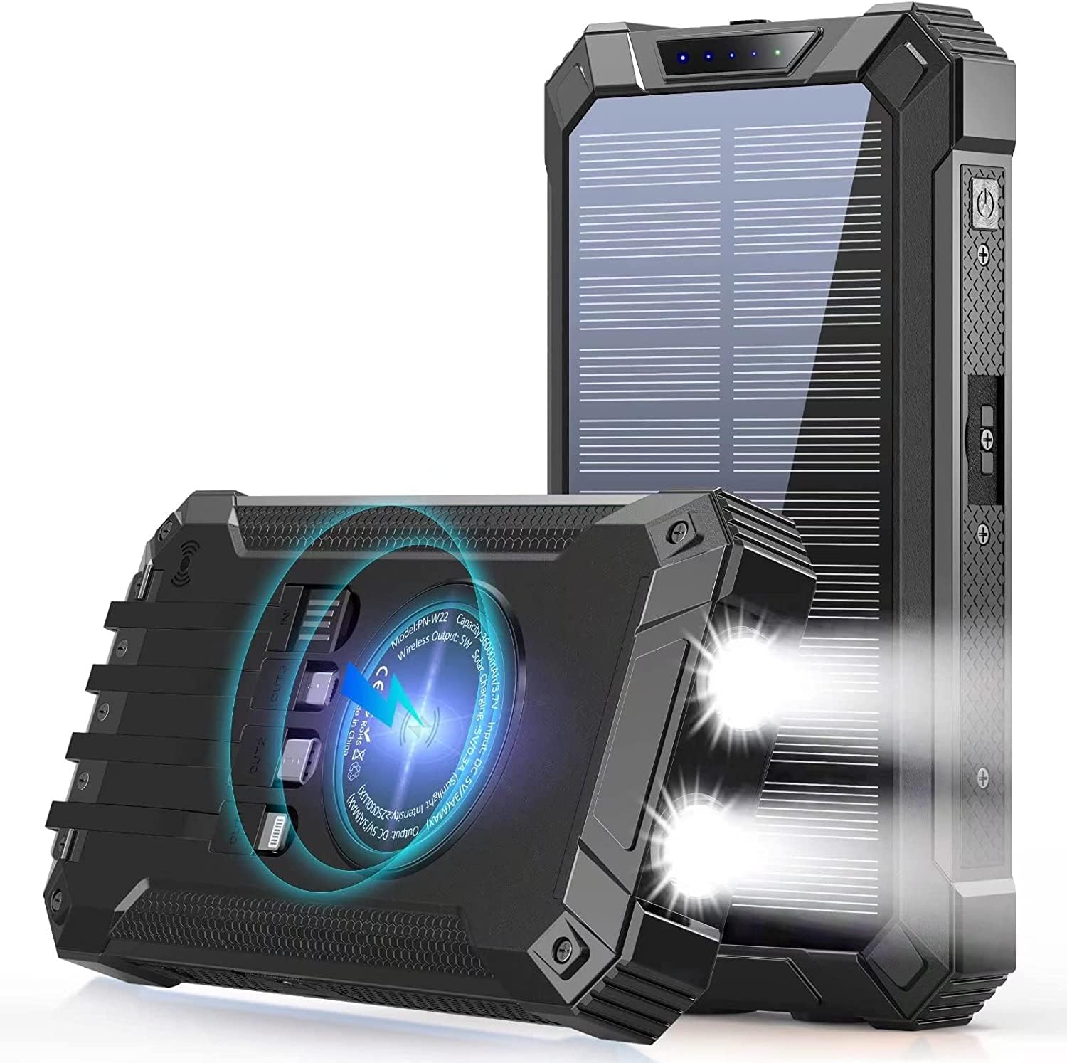 Solar Panel Power Bank Wireless Charger