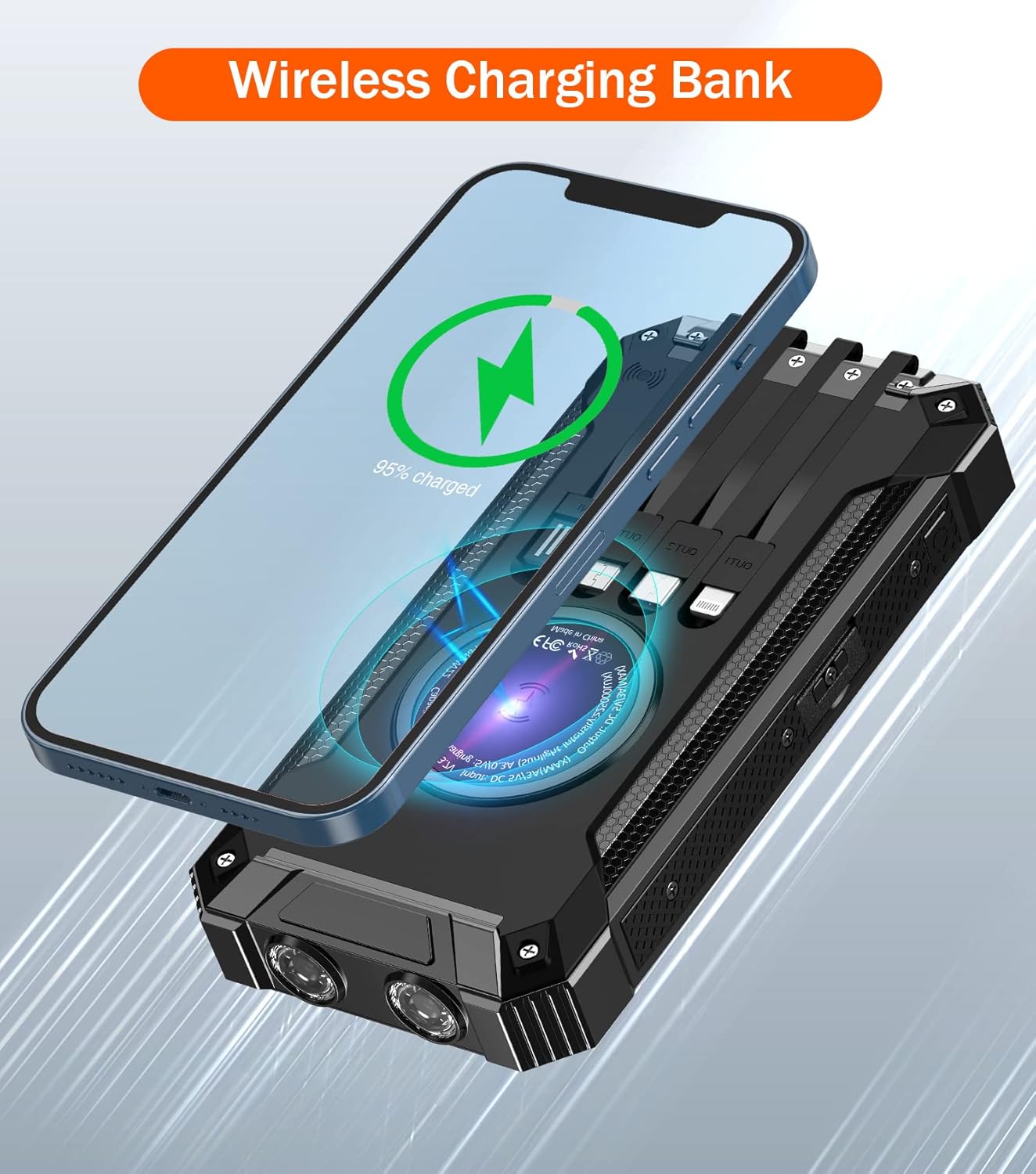 Solar Panel Power Bank Wireless Charger