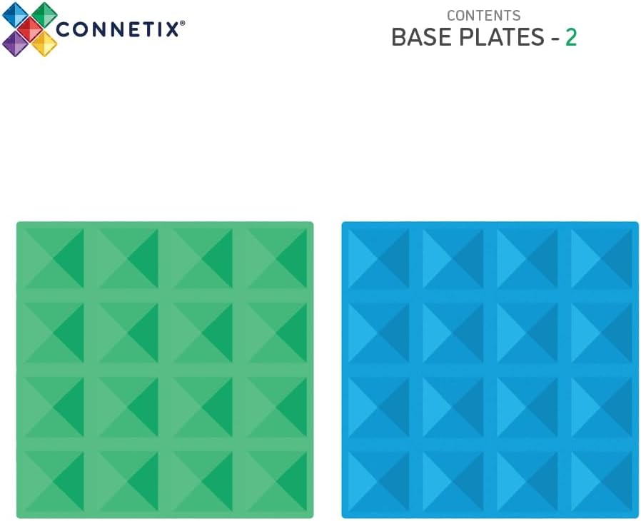 Connetix CON-2BP Rainbow Base Plate 2-Pieces Set, Blue/Green