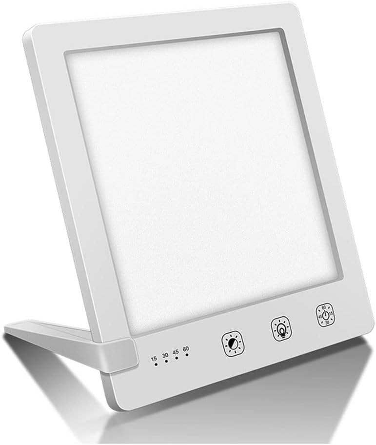 Light Therapy Lamp, 2000-10000 Lux Portable Natural Sunlight Lamp LED Light Box with 3 Adjustable Brightness Levels,Full UV-Free LED Spectrum,Touch Control