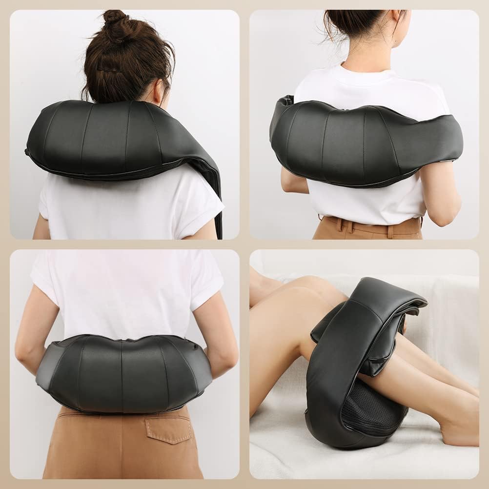 ELEHOT-Store Shiatsu Massager 4D Rotation with Belt Neck Massager for Neck Back Shiatsu Massage Heat Function at Home Office Car